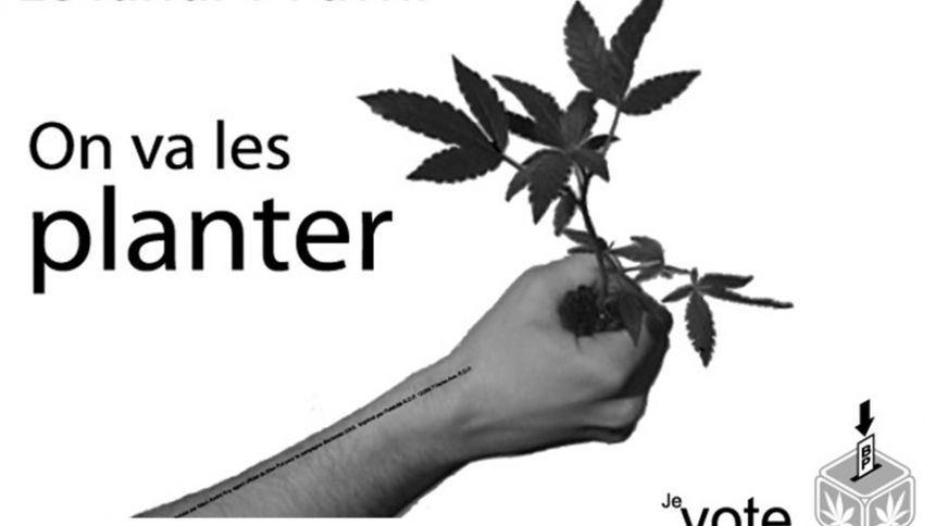 Élections 2003 : affiche « On va les planter »